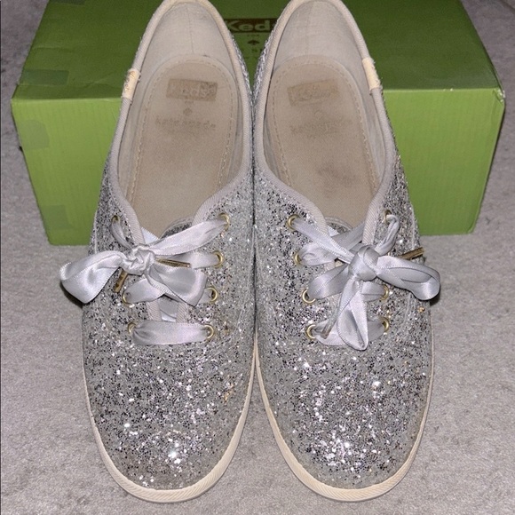 Kate Spade Silver Glitter Sneakers - Picture 2 of 9